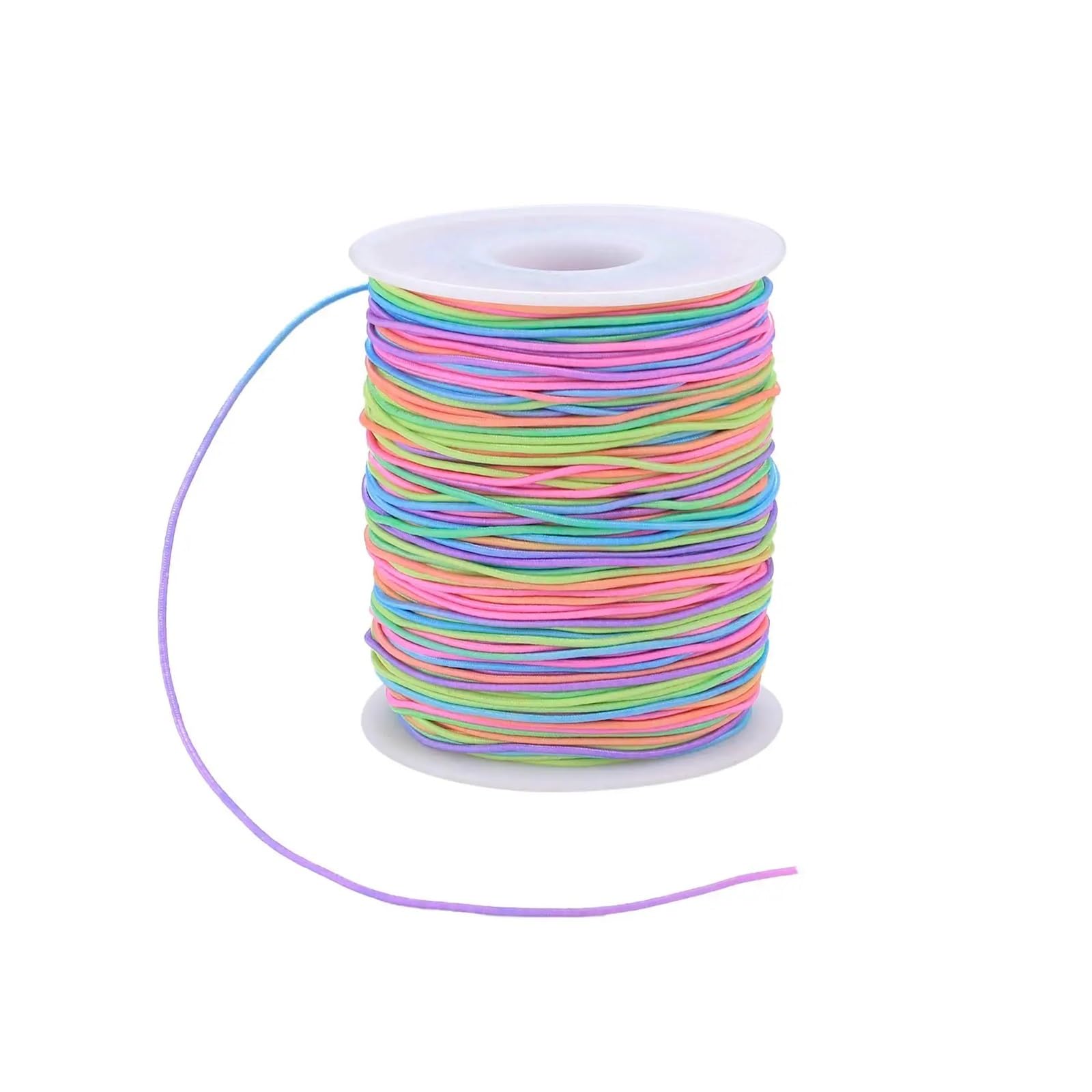 Elastic String for Bracelets 10Roll for, Beading Cords Threads, Rainbow Color Stretch Cord, Fabric Crafting for Bracelet, Jewelry Making Sewing Necklace