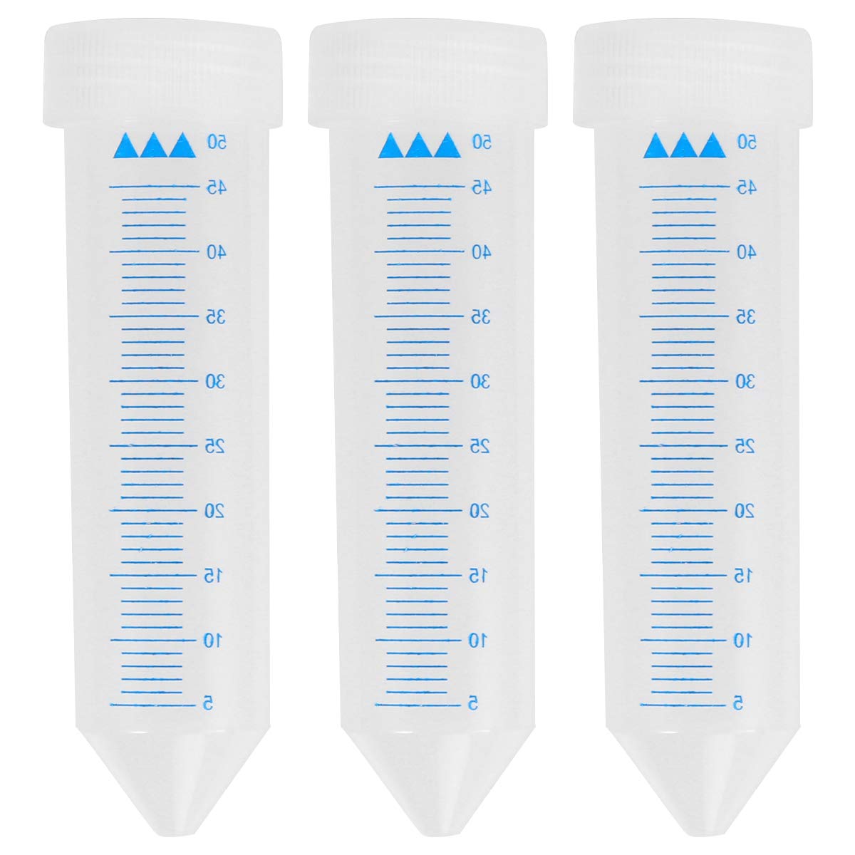 50 Tubos ensayo plástico criovial 5 ml, Tubo congelación, Tubo Almacenamiento en frío con tapón Rosca, Tubo congelado criotubo (Azul) Suministros Laboratorio