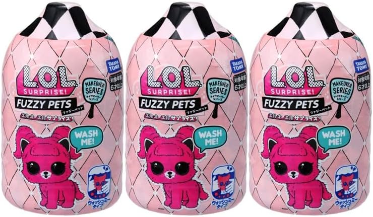 Surprises Toy Doll Make Over Siries Fuzzy Pets with Washable Fuzz & Water Surprises Instructions & Package Japanese Version (3 Sets)