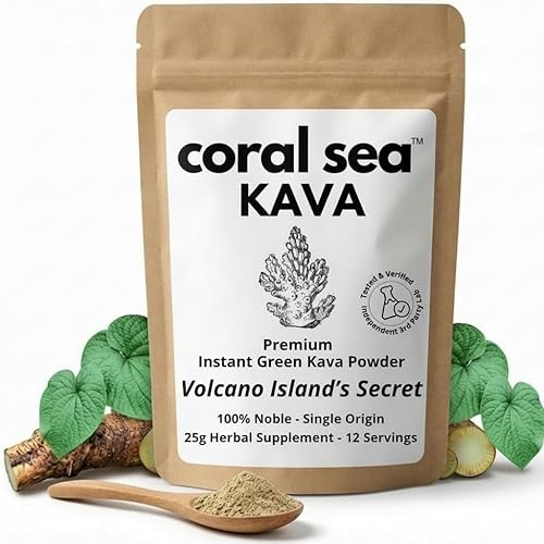 Instant Kava Kava Drink Tea Powder Vanuatu Noble Kava Root - Mezcla de bebida nootrópica de tamaño rápido de bolsillo sin cafeína, auténtico sabor