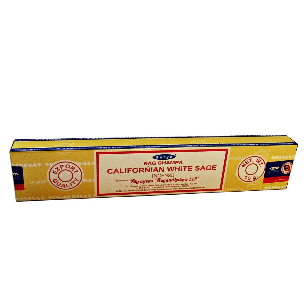 Satya Nag Champa Californian White Sage Incense Sticks 15g Export quality