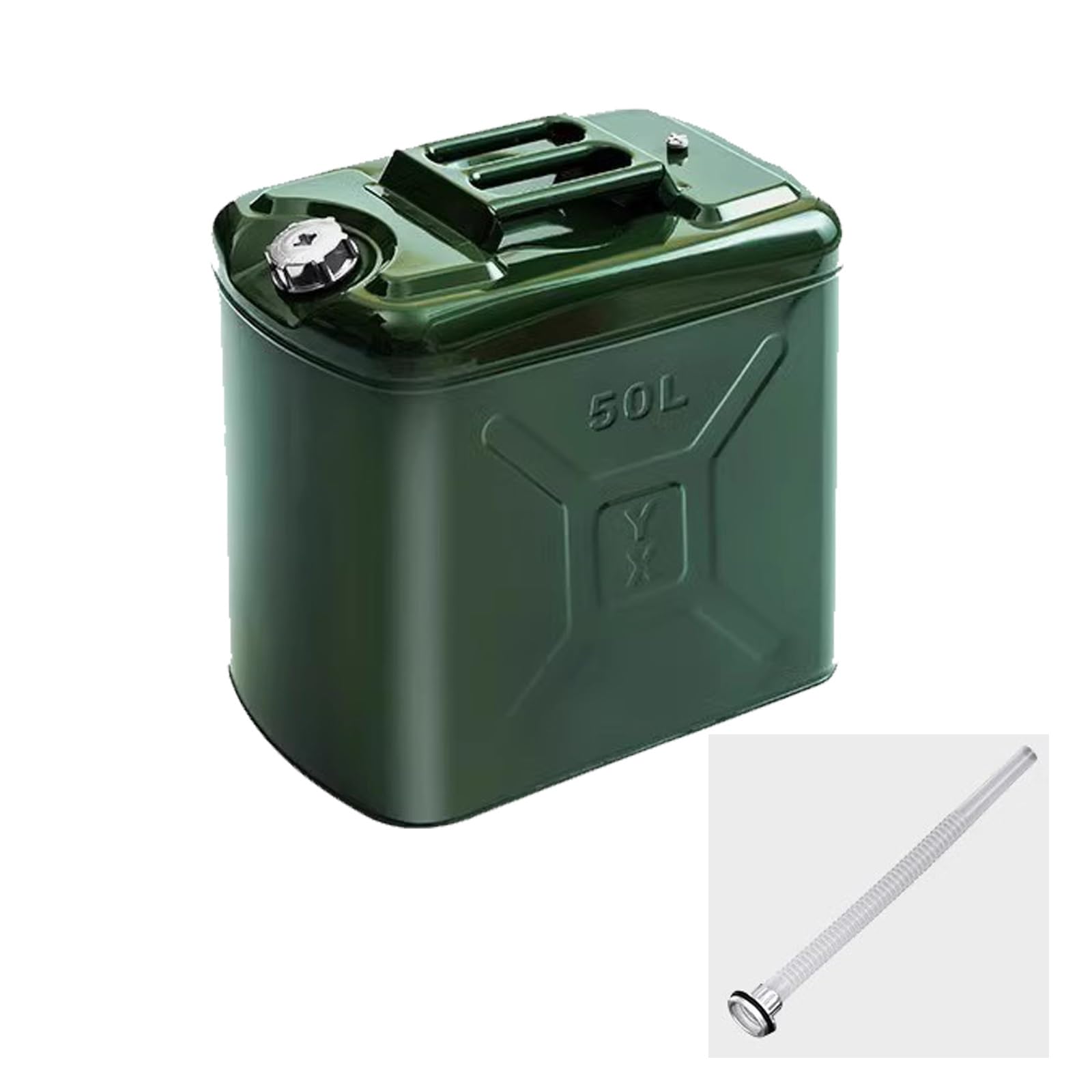 Bidon Gasolina Engrosado, Contenedor Metálico Multicapacidad, Bidón de Gasolina, Bidón de Diésel, para Coches, Camiones, Motocicletas(50L/13.2Gla)