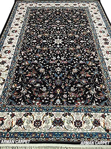 Image of High Density Export Quality Classical Pure Silk Carpet for Your Hall & Living Room 4 X 6 Feet (90x150 cm) Ivory Multi