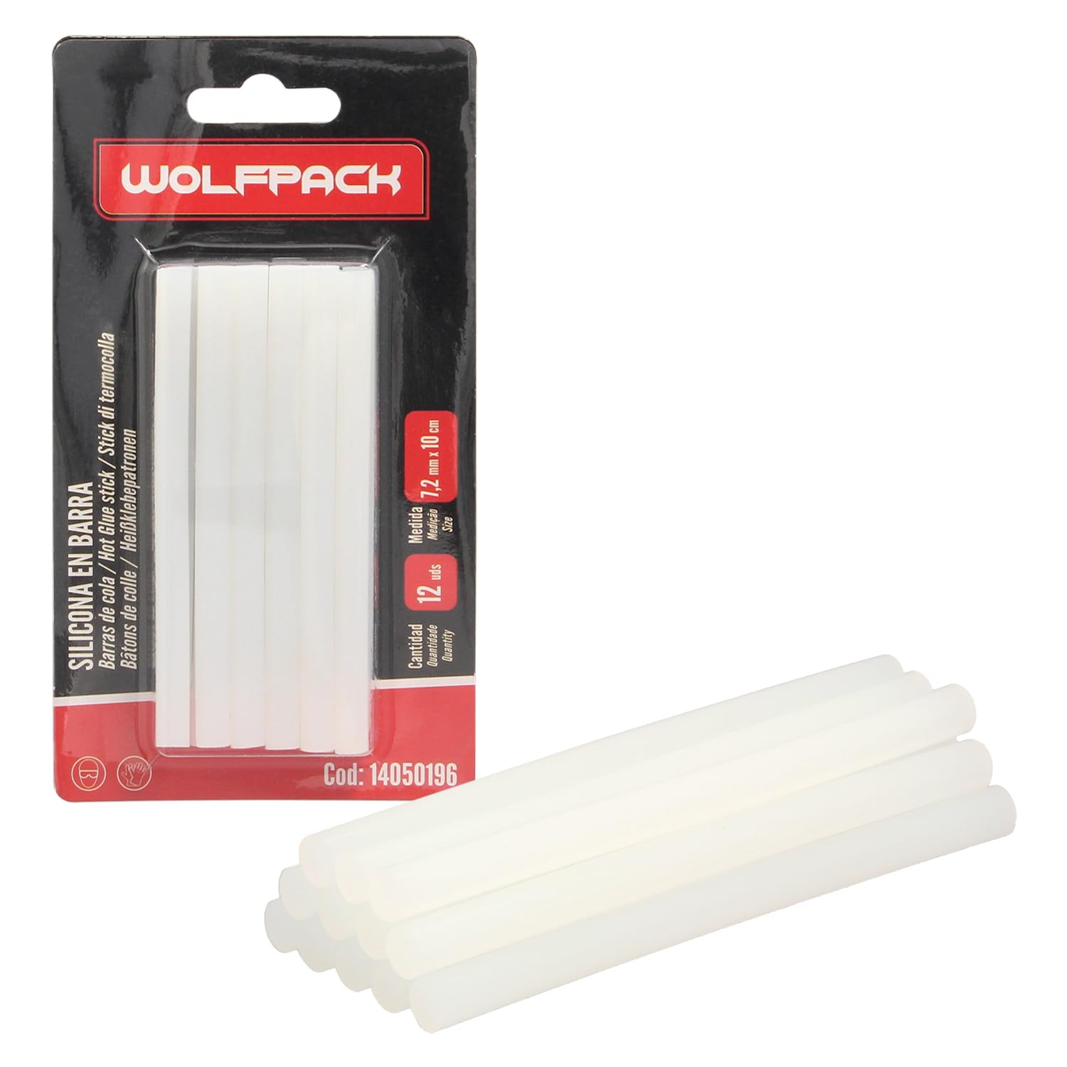 Barre di colla a caldo Ø 7,2 mm. Confezione da 12 pezzi. Aste Silicone, Colla Pistola Termofusibile, Silicone Pistola
