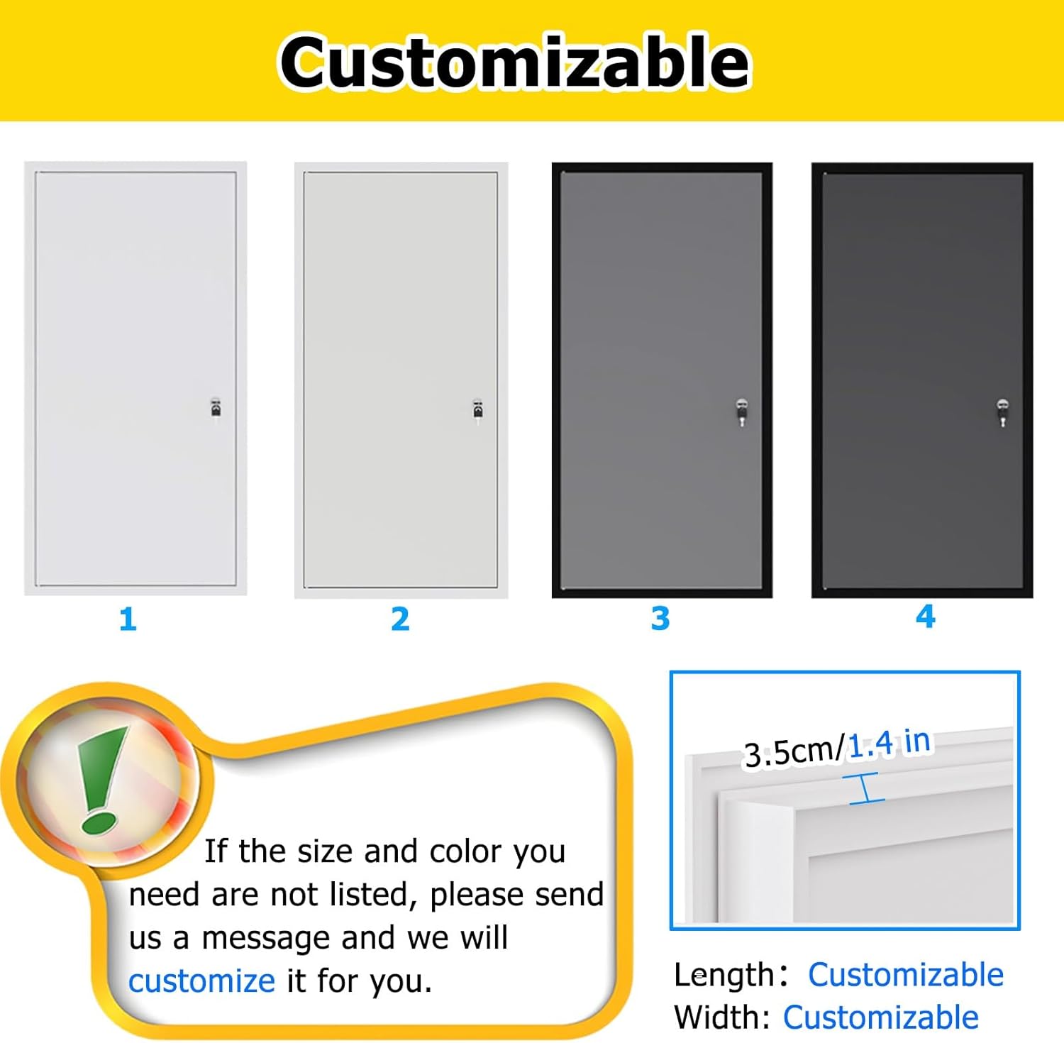 Lockable Crawl Space Access Door, 16 20 28 30 40 48 50in Access Panel with Soundproofing Strip, Small Electrical Panel Cover for Bathroom/Hallways(W x H(32" x 40"))