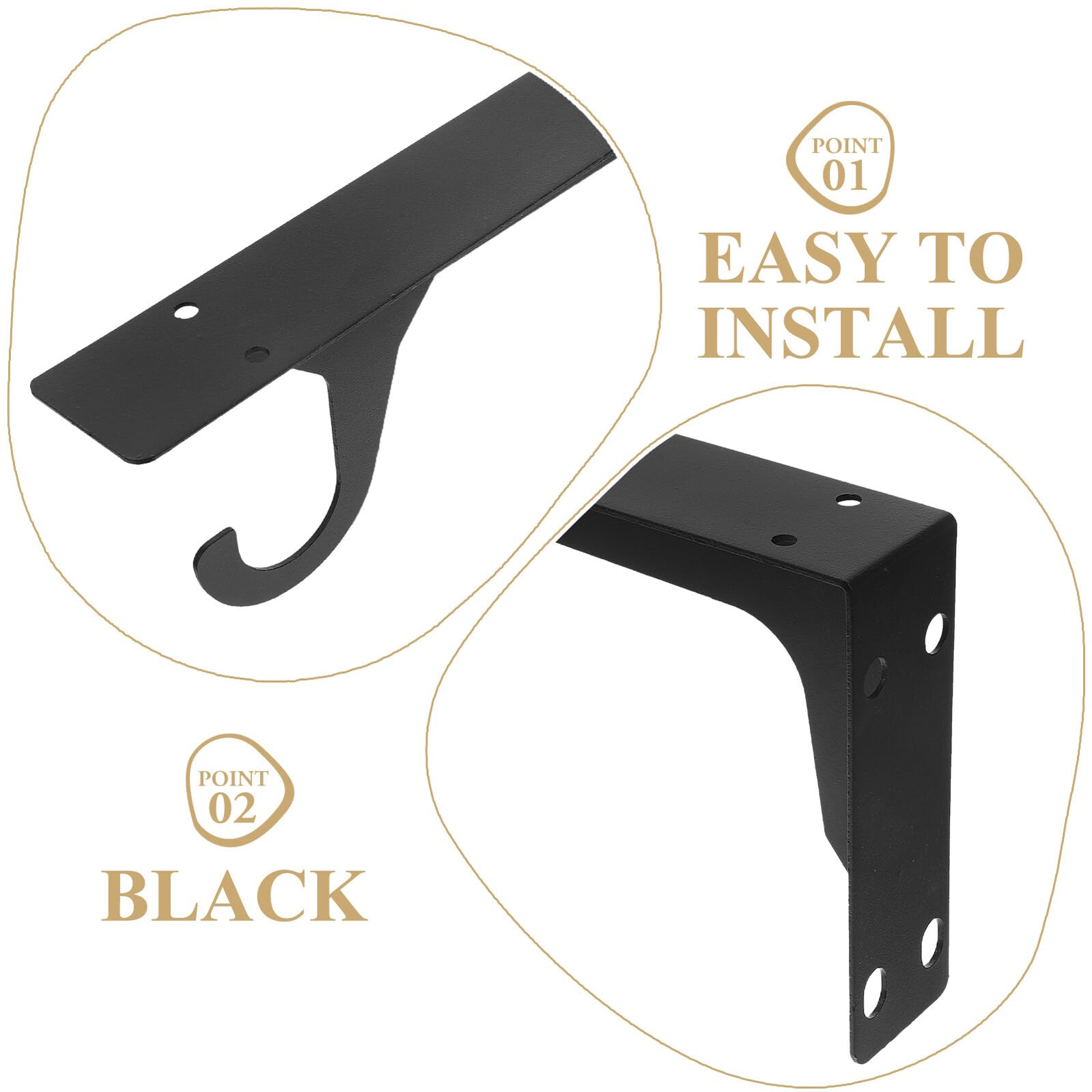ibasenice Soporte Triangular Metálico Negro 12 Pulgadas con Gancho Par de Soportes Resistentes para Estantes Flotantes Optimiza Espacio Armarios y Cocinas Carga Pesada y Uso Doméstico