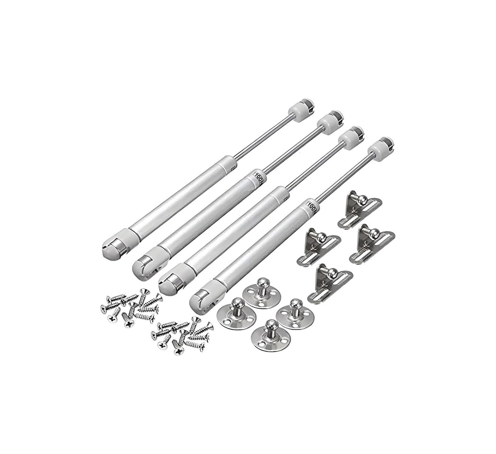 4 Pack Silver Gas Struts 20N-150N Cabinet Door Lift Supports(80N)