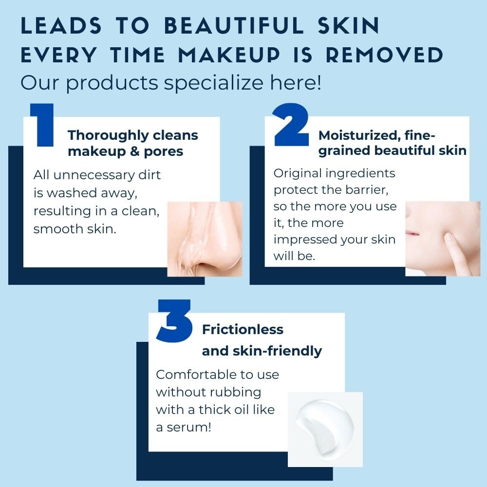 FANCL Mild Cleansing Oil, Japanese Facial Cleansing Oil, Makeup Remover, Oil Cleanser, 100% Preservative Free, Clean Skincare for Sensitive Skin (1, Blue) - Image 5