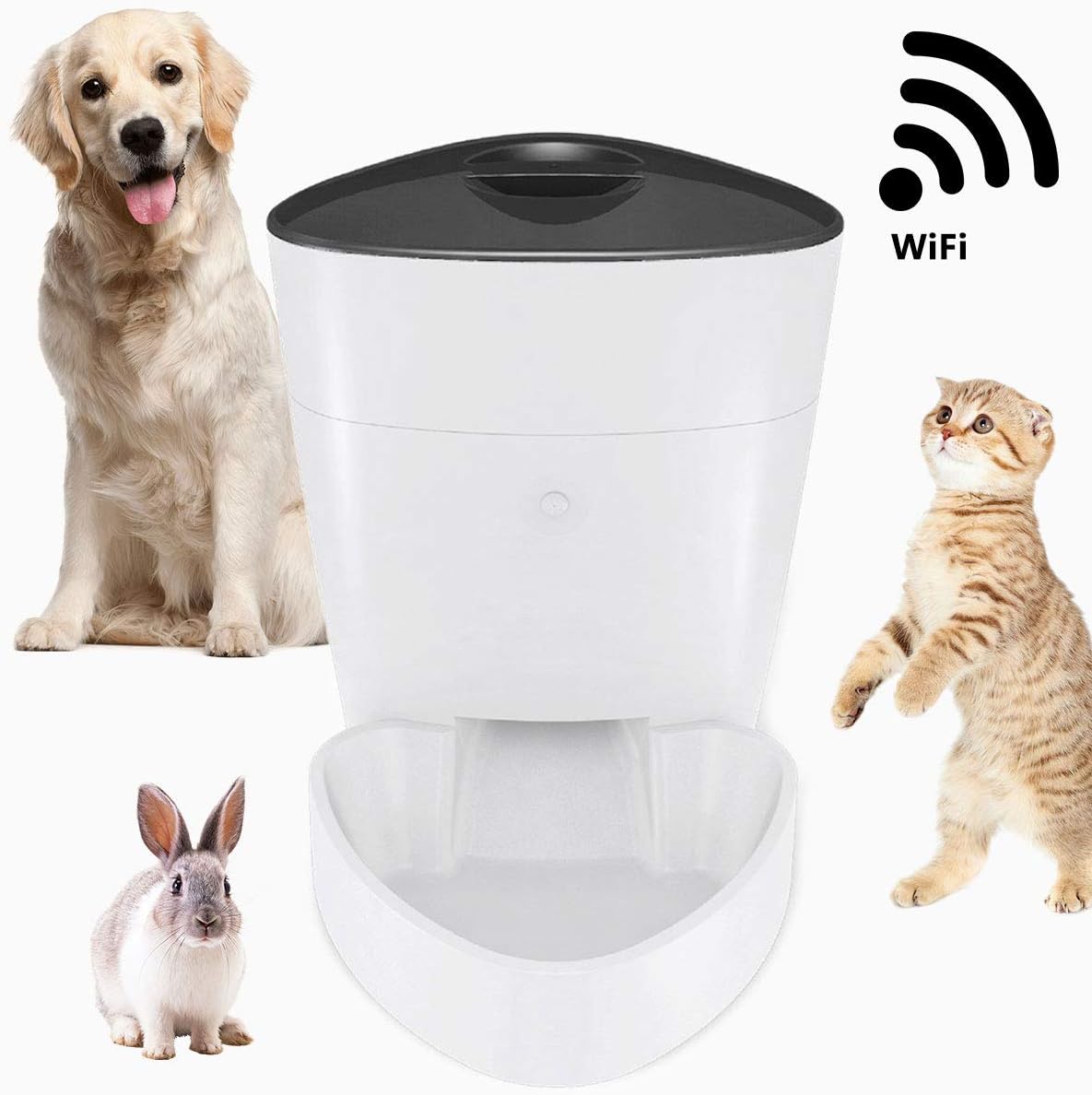 HugSmart Pet Feeder Automatic WiFi Remote(Voice Recording Timed Dog Feeder, Battery & Plug-in Power),Reliable Interactive Smart Wireless…
