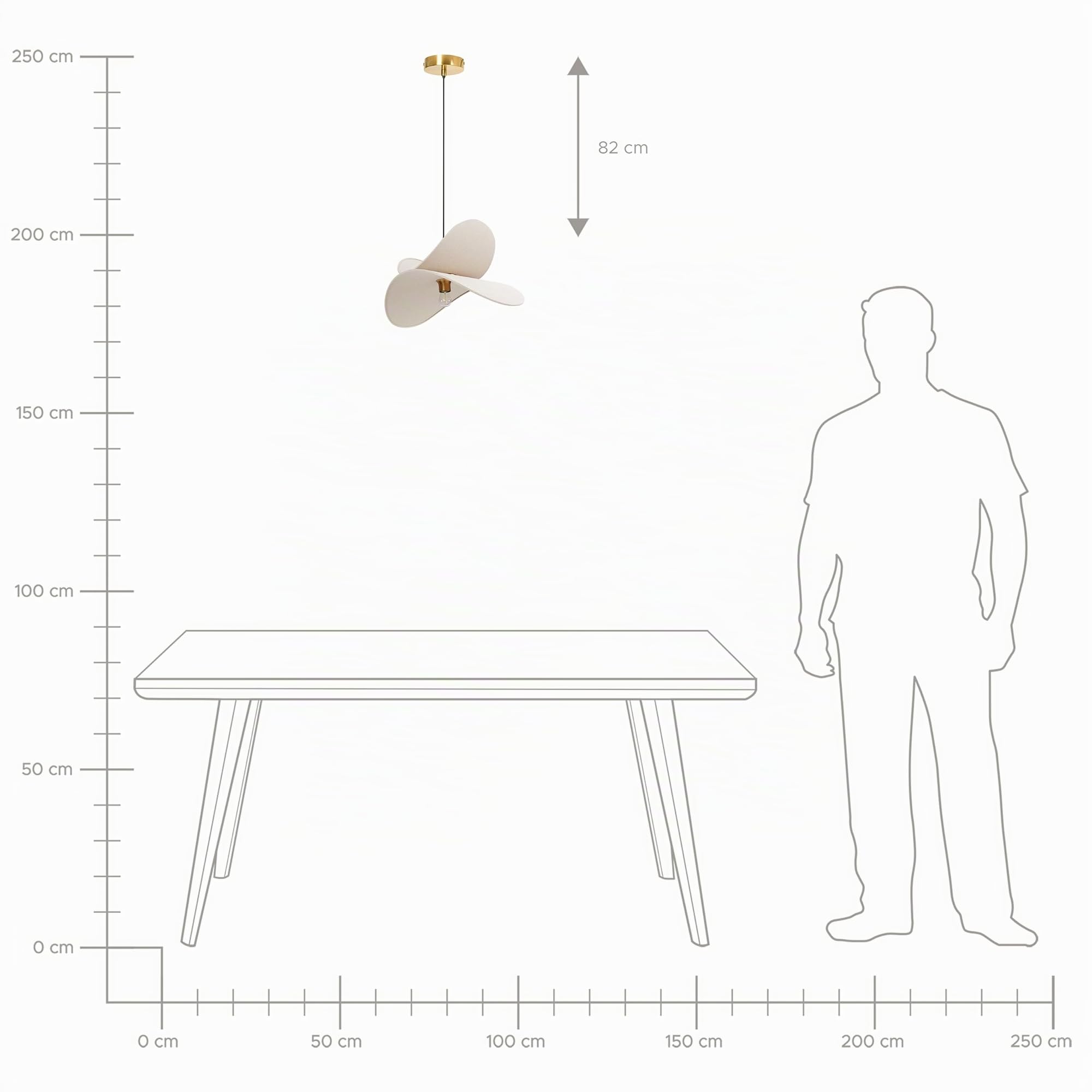 Beliani Hängelampe Leinen Stoffschirm beige/gold 1-flammig Glühbirnen-Optik Mascota