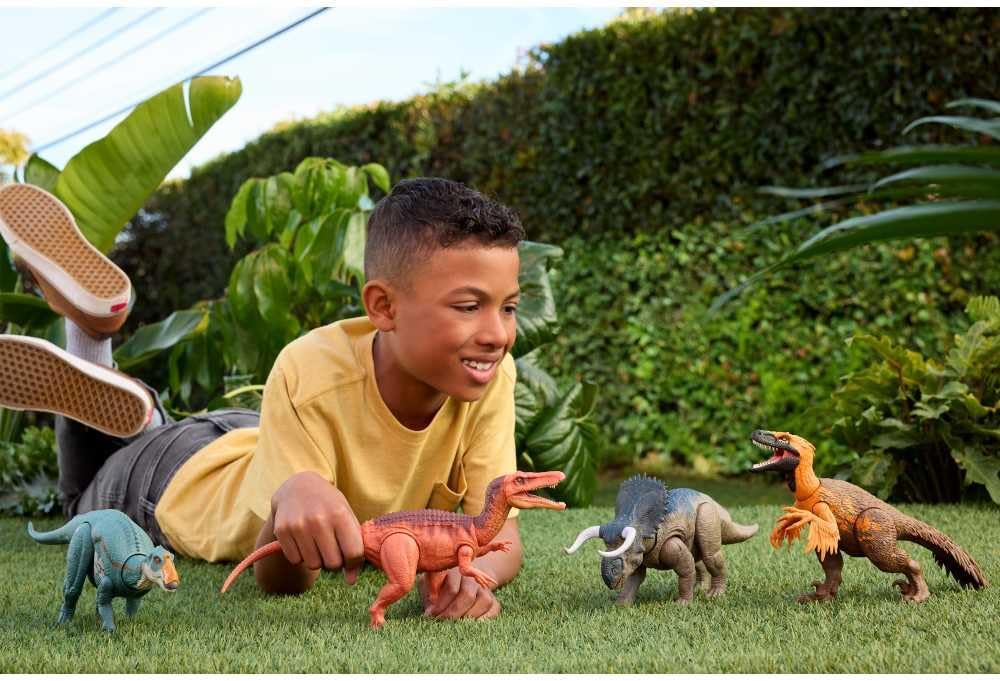 Mattel Jurassic World Rebirth Wild Roar Baryonyx Dinosaur Toy with Tail-Controlled Chomp Multi-Direction Attack & Sound, Posable & Digital Play