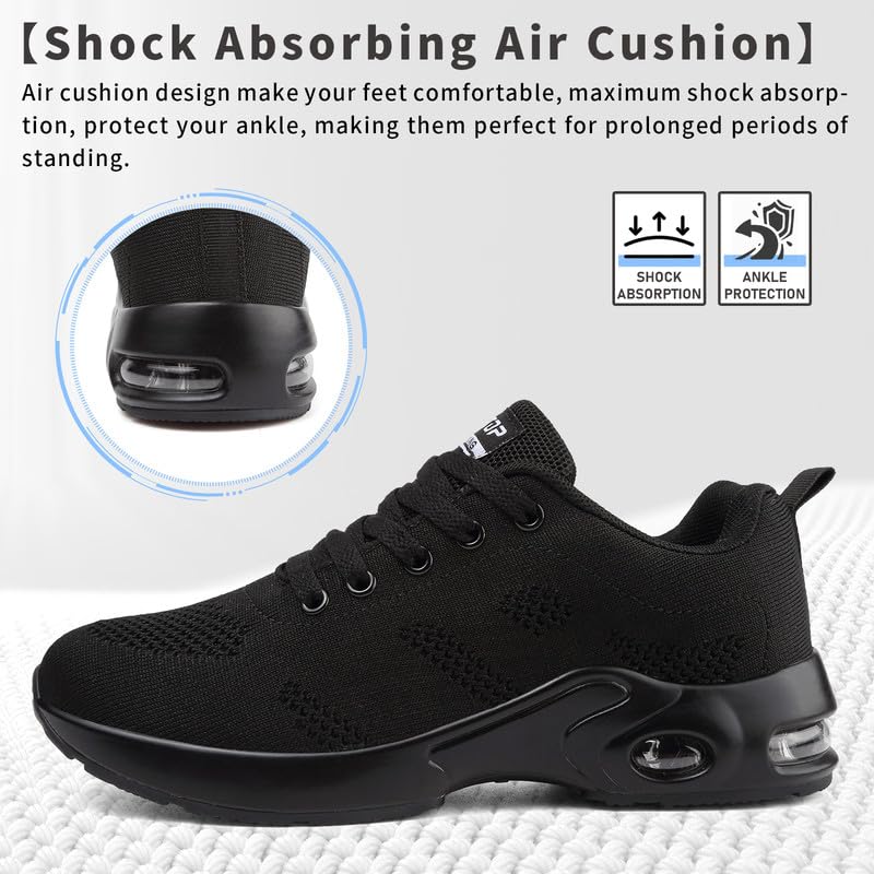 Womens Trainers Running Shoes Air Cushion Arch Support Sneakers Platform Trainers Ladies Walking Shoes Mesh Breathable Lightweight Sport Sneakers Outdoor Gym Athletic Tennis Jogging