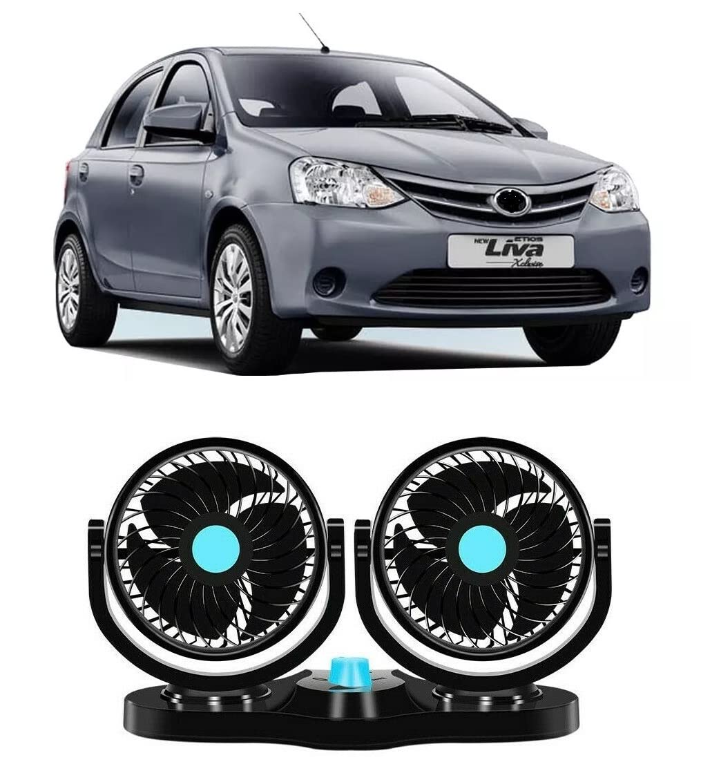 WheelCore Car Dashboard 12V Electric Fan with Dual Head 360 degree