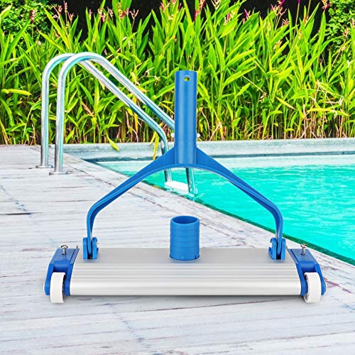 Junluck Cabeça de sucção de sujeira para piscina, escova de aspirador de pó de liga de alumínio, máq