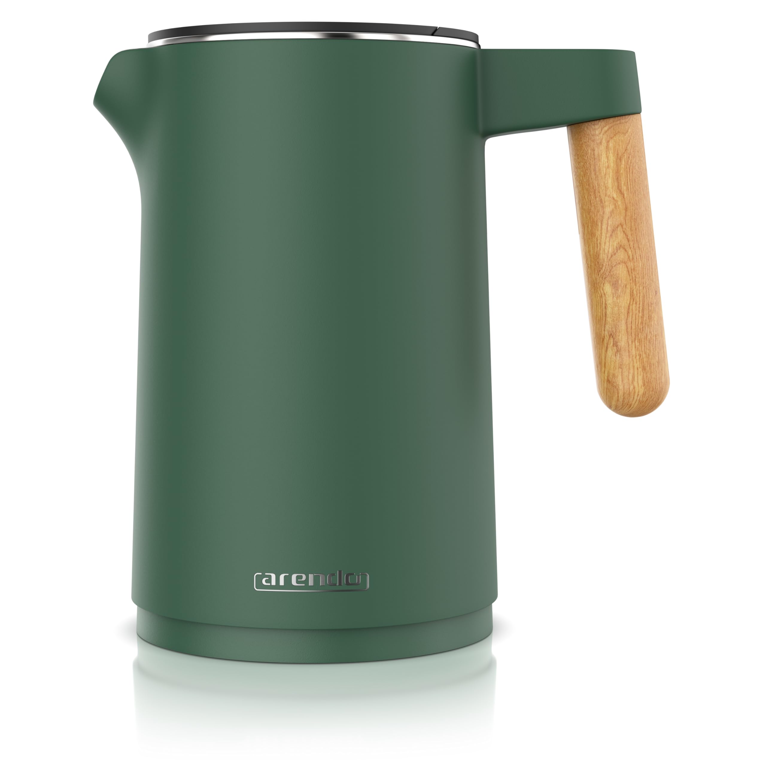 Arendo - Wasserkocher Edelstahl mit Temperatureinstellung - 45°C-100°C - 1.5 Liter - Doppelwand - BPA frei - Warmhaltefunktion - Teekocher mit Temperaturanzeige - Griff Cool Touch - grün