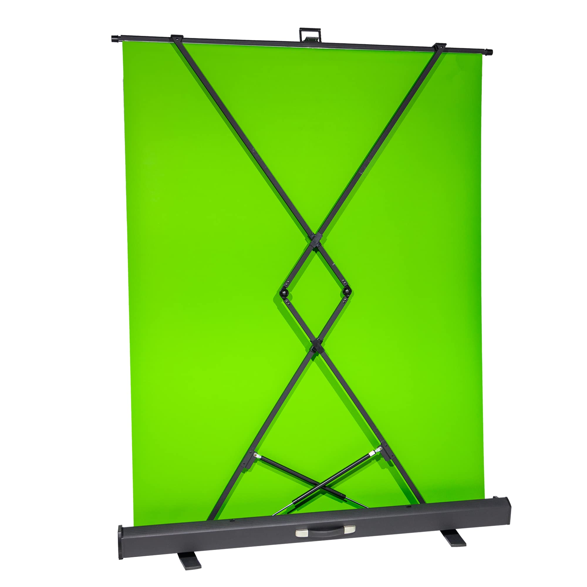 Rollei ausziehbarer Green-Screen zur farbbasierten Bild-Freistellung mit den Maßen 145cm x 190cm.Grüner Hintergrund für Video-Aufnahmen., 28185