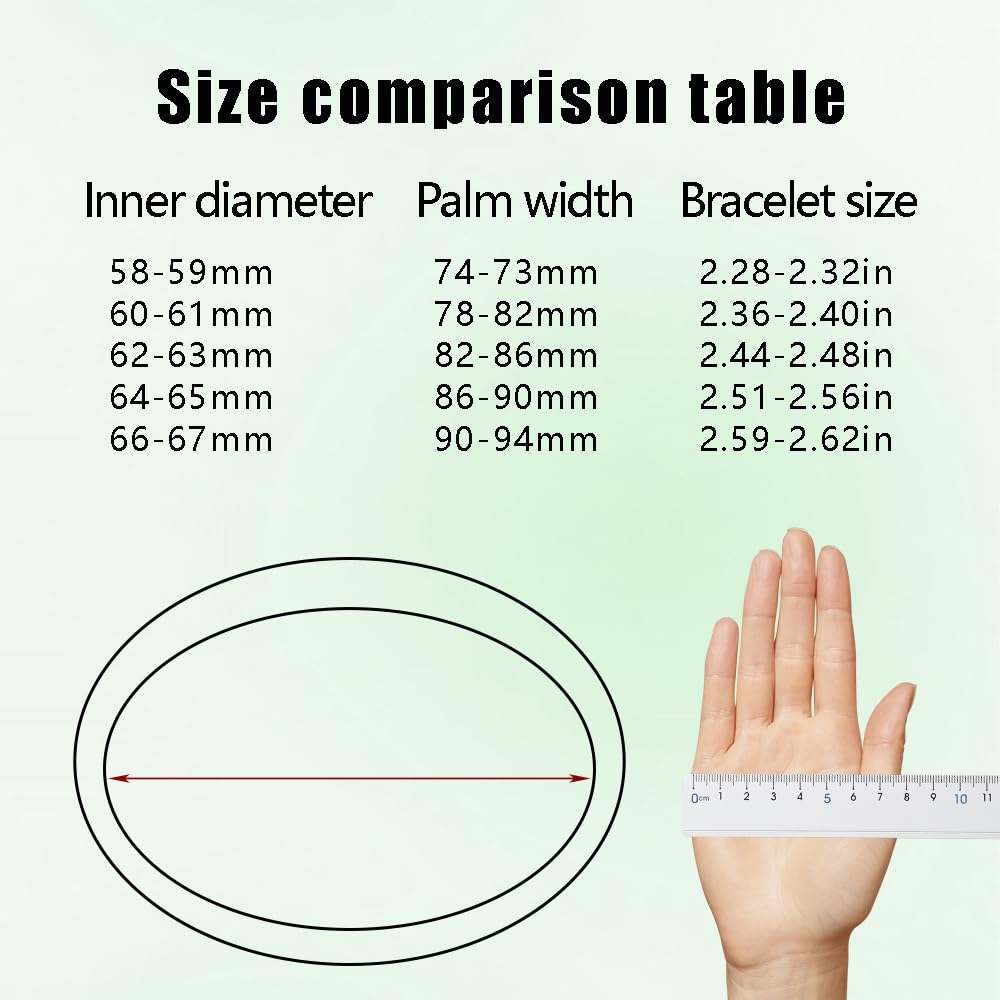 Verde Giade Bangle per Donne Bracciale di buona Fortuna Bracciale Donna Jade Bracciale Bracciale Vintage Vintage Bracciale Stone Birthday Christmas (Women Jade Bangle112, 58-59mm)