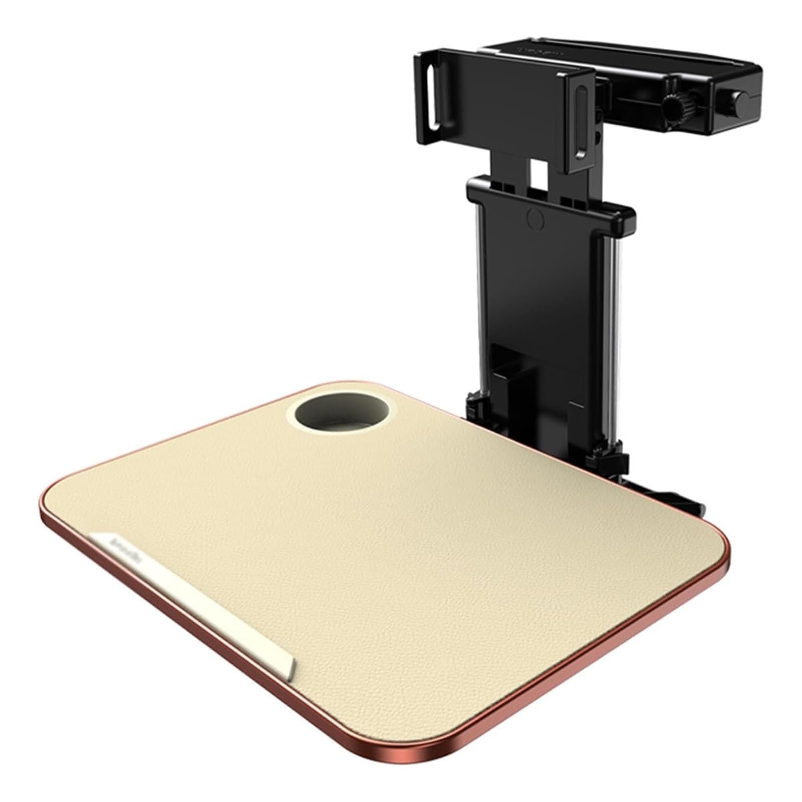 Tavolo Pieghevole Camper, Tavolino Pieghevole for Seggiolino Auto, Tavolino Viaggio Pieghevole Multifunzionale Regolabile Auto, Vassoio Seggiolino Auto Viaggio(Beige)