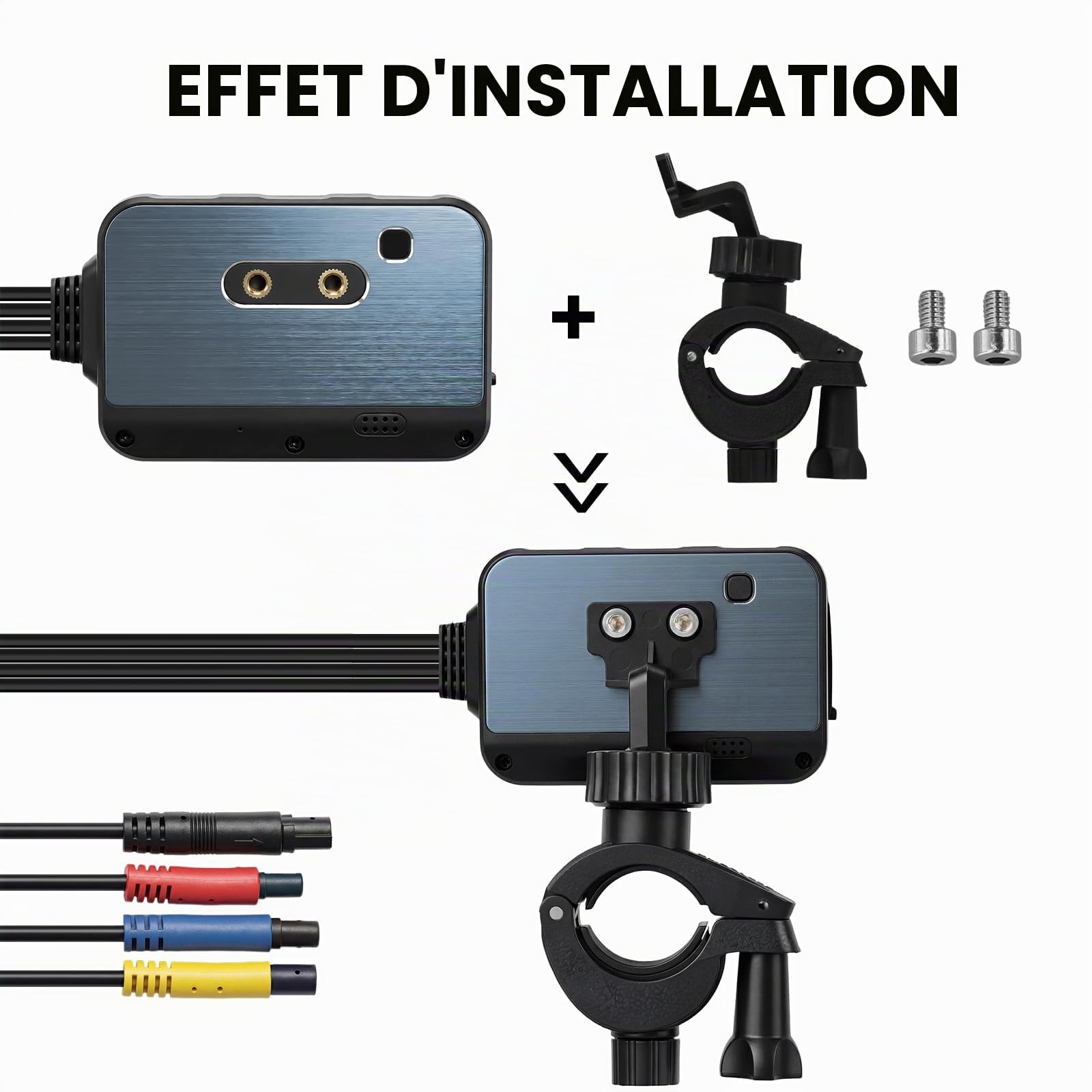 SIXWIN Dashcam Moto HD 1080P Avant/Arrière – Double Caméra IP67 Étanche, Écran 2", G-Sensor, Boucle d'Enregistrement, Grand Angle – Idéal pour Moto, Sport, UTV & ATV