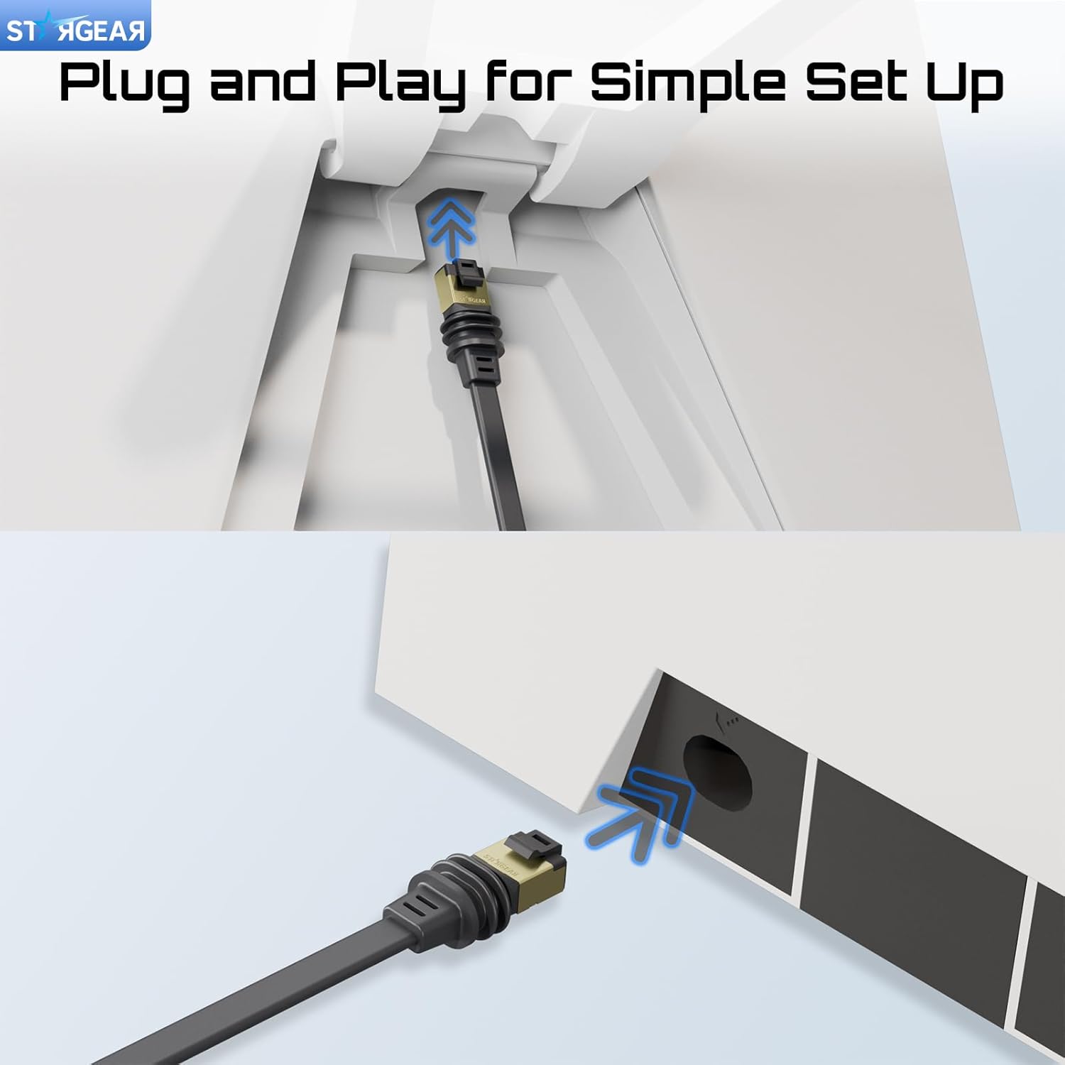 32.8FT Starlink Gen 3/Mini Cable, Starlink Flat Hidden Power Ethenet Cable, Starlink Accessories Extreme Slim Power Cord Shielded for Window Door