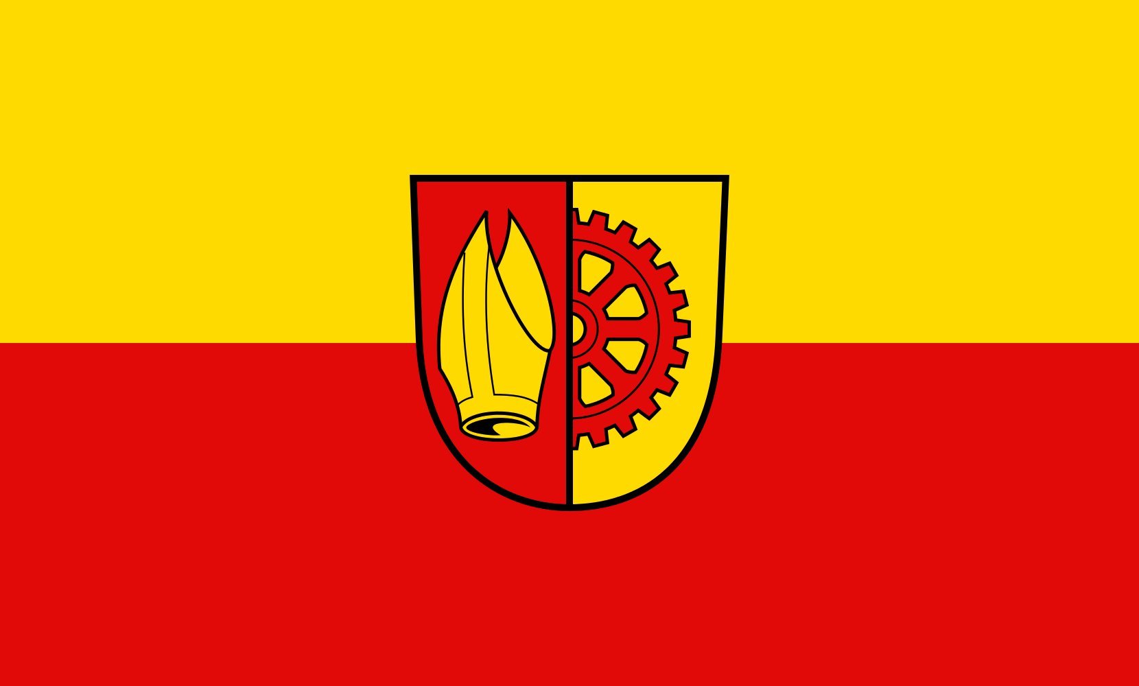 Drapeau Bisingen grand format paysage 90x150 cm pour décoration et événementiel