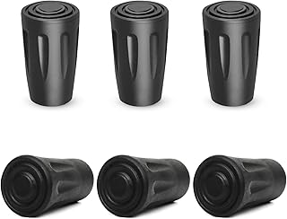 YUFFQOPC Walking Stick Rubber Tips, Walking Stick Caps Alpenstock Head Cover, Replacement Rubber Tips Crutch Ferrules Walking Cane Tips Fits Most Hiking Sticks, Trekking Poles, Walking Canes (6 pcs)