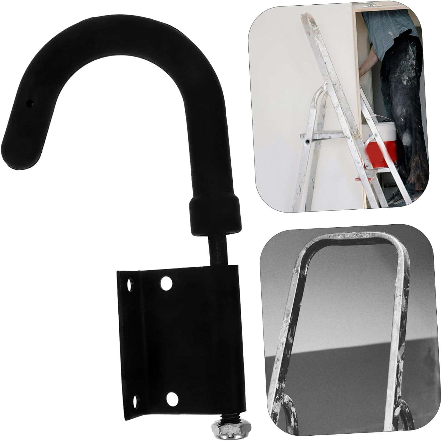 2pcs Ladder Accessories Stainless Steel Hooks Rubber Ladder Stabilizer for Roof Shed