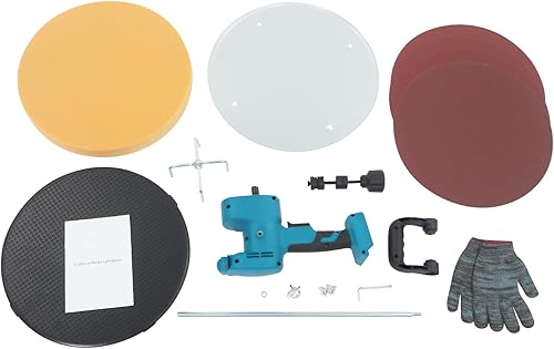 Miniatura 6 de Máquina alisadora de pared inalámbrica de 18 V, lijadora eléctrica de 6 velocidades con múltiples almohadillas, compatible con baterías Makita, para