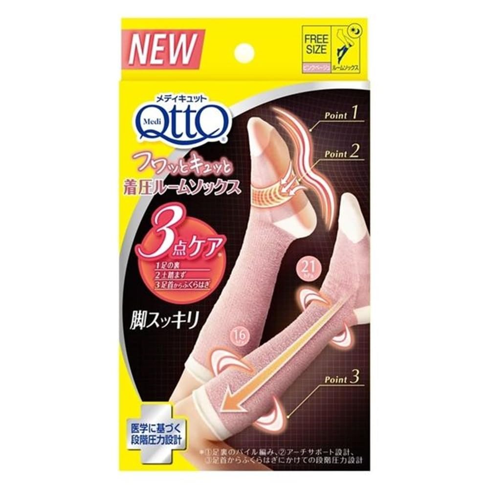 【単品7個セット】 メディキュット フワッとキュッと 着圧ルームソックス ベージュピンク(代引不可)【送料無料】 Amazon.co.jp: レキットベンキーザー・ジャパン メディキュット フワッ