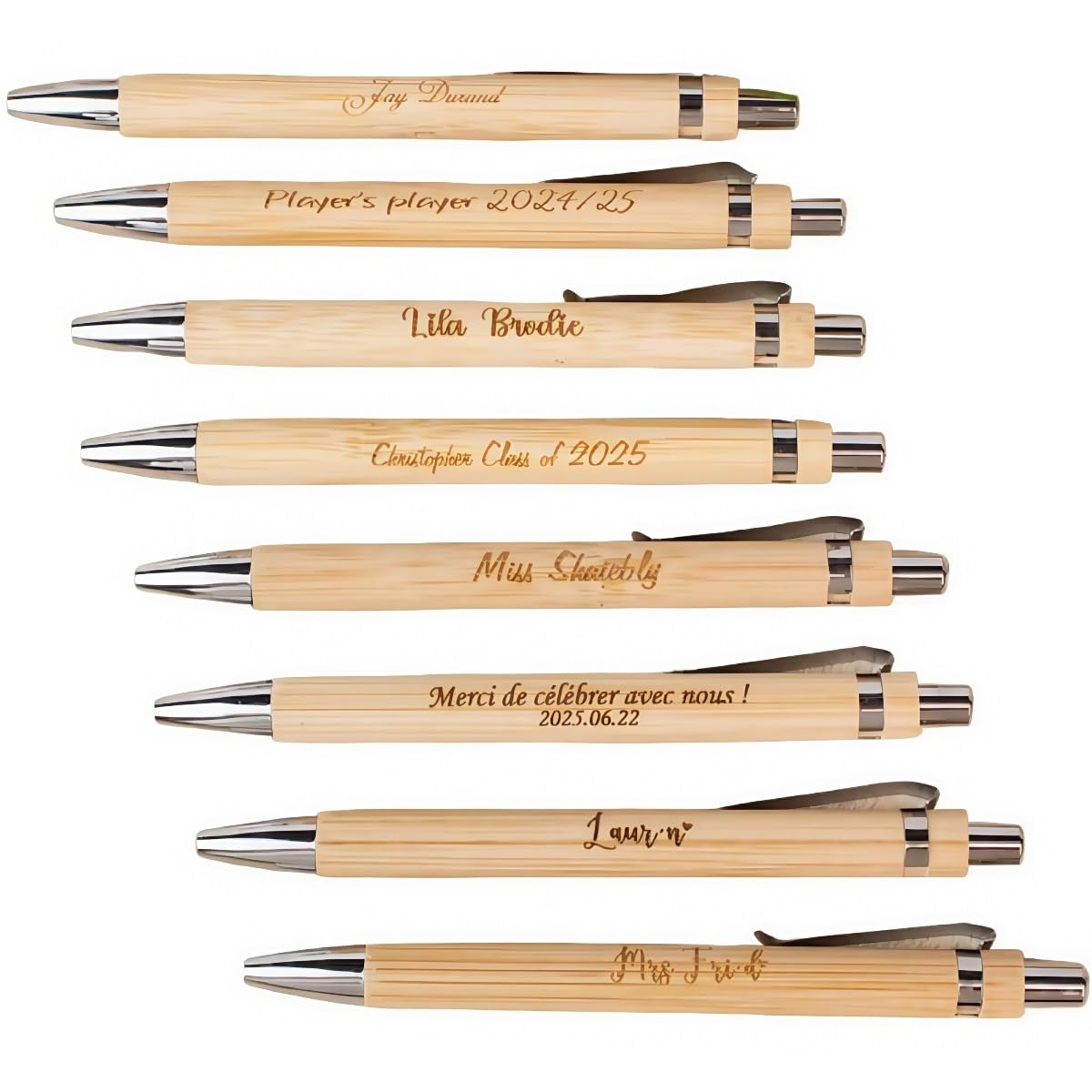 Bolígrafos De Bambú Personalizados, Bolígrafos De Escritura De Alta Calidad Con Tinta Negra Suave, Personalizados For Hombres Y Mujeres, Perfectos For Graduación Profesores Regalos(100pcs)