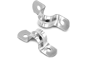 25 Pack 3/4" Schedule 40 Pipe U-Bracket, 2-Hole U-Bolt Strap, Stainless Steel...
