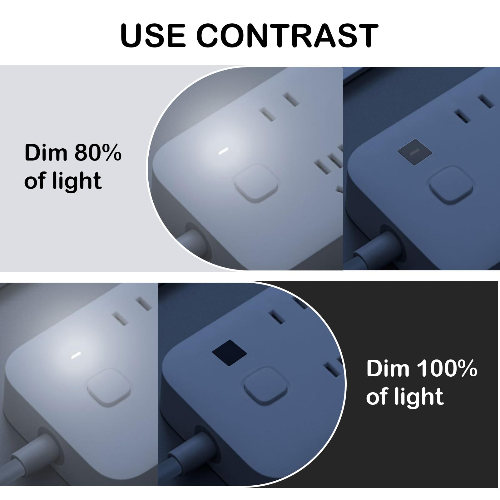 4Pcs LED Light Blocking Stickers Light Dimming LED Covers Blackout Filters for Routers Clocks TV Electronics Appliances Including Pre-Cut and Complete Ones LED Filters Dimming 50% ~ 100%(Black) - Image 4