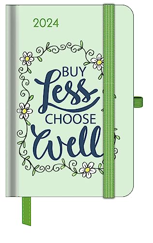 GreenLine Diary Green Vibes 2024 - Book Calendar - Pocket Calendar - 10 x 15 cm
