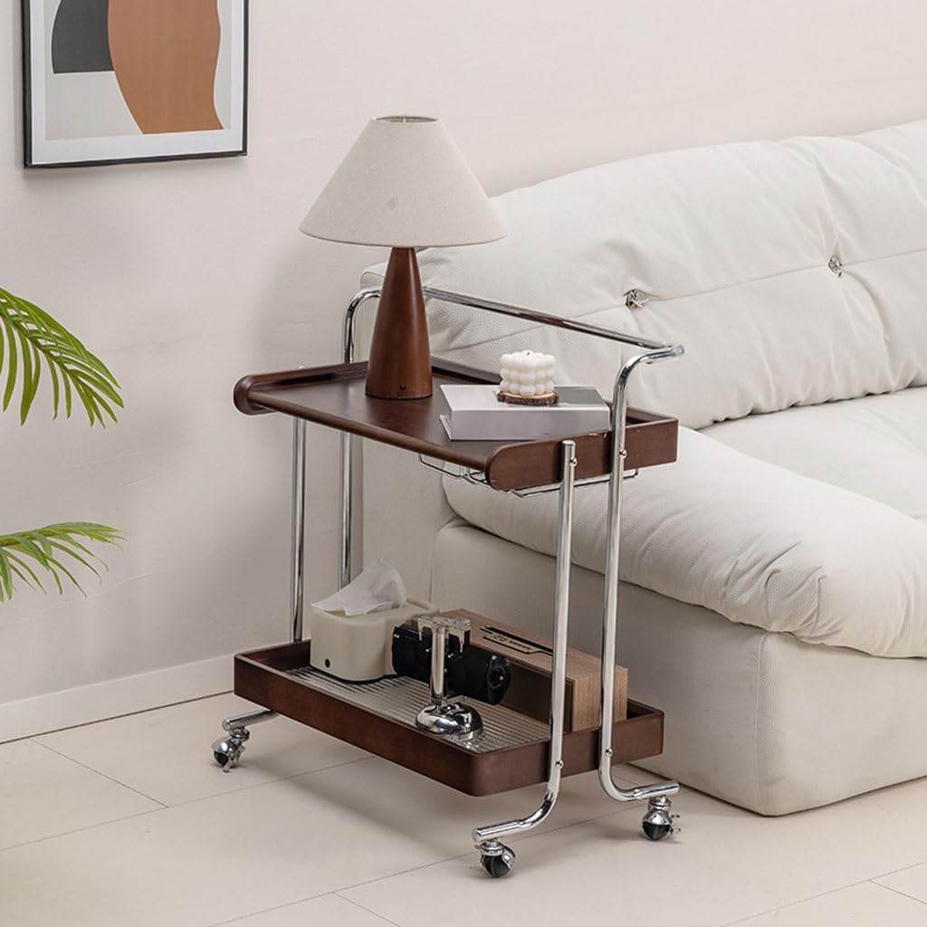 Tavolino Piccolo Carrello portaoggetti, tavolino Laterale Mobile, da tè, Salotto, Comodino con Contenitore retrò Couchtisch