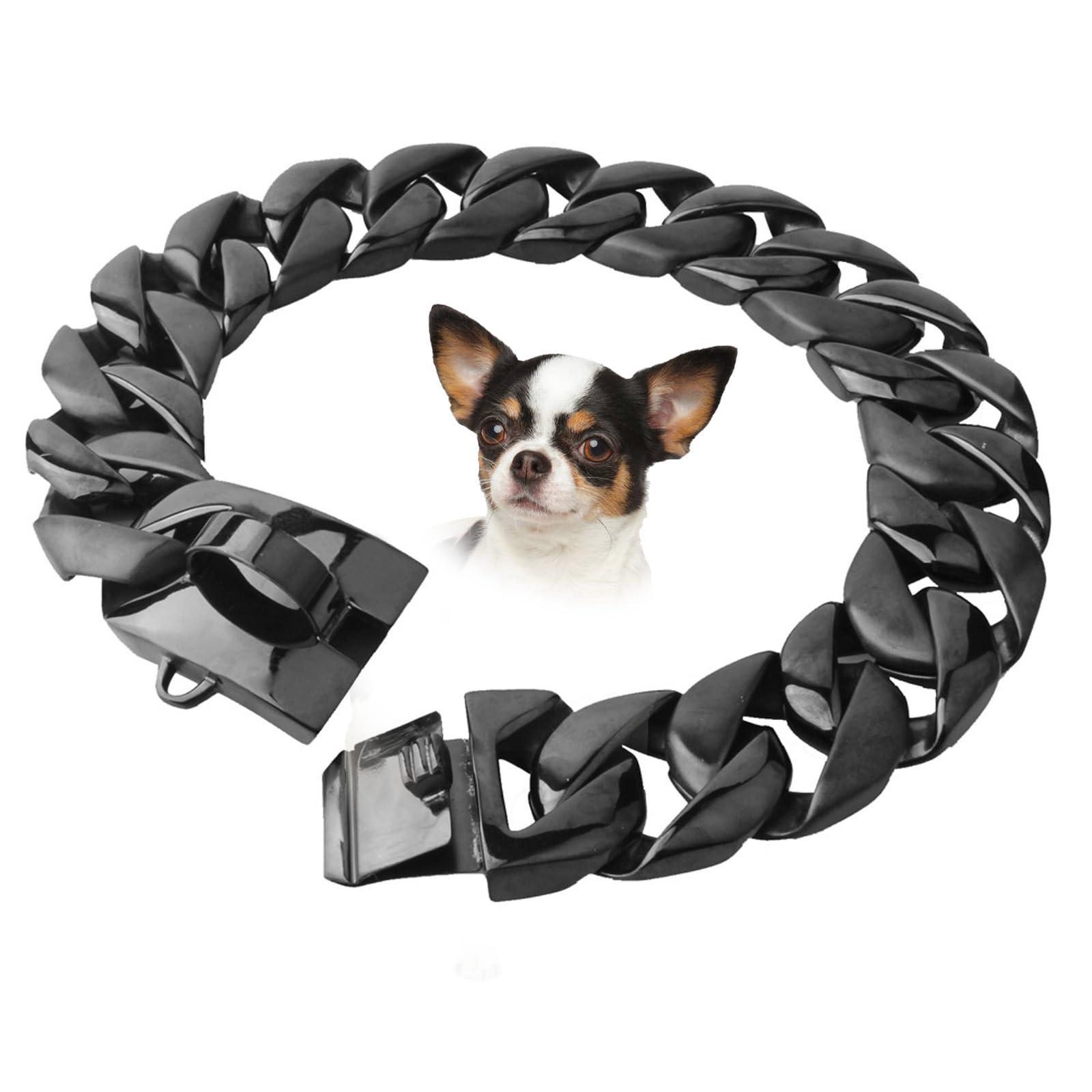 Amazon.co.jp: 大型犬用犬用ブラック首輪、厚さ32mmの犬用チェーン