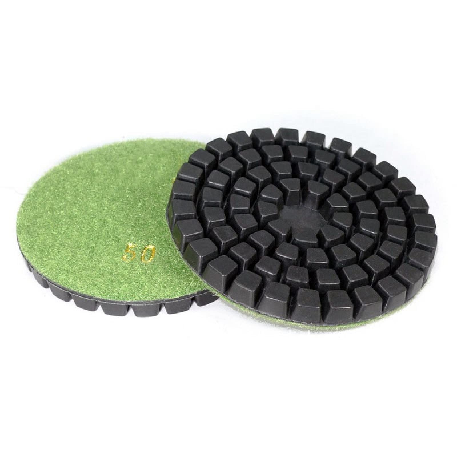 Almohadillas pulidoras de diamante, 7 piezas/lote de discos de lijado de pulido de diamante de 4 pulgadas, 100 mm, resina adhesiva, almohadillas de pulido for renovar pisos de concreto, reparación de