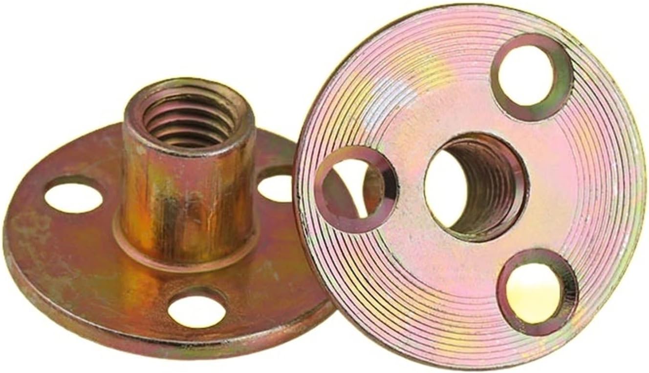 ZIFARM Nuts, ThreeHole Nuts Zinc Plated Lock Furniture