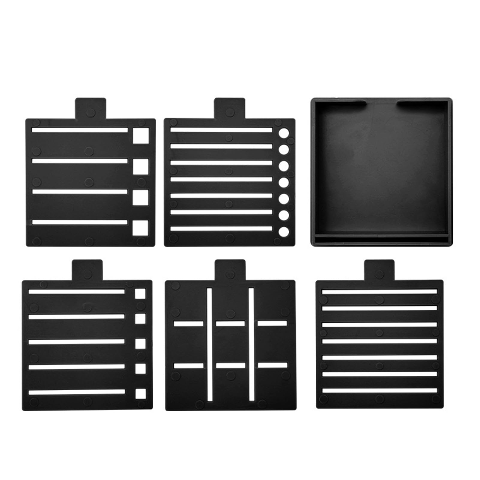 Glifora Note Holder for Desk - Plastic Note Box with 5 Templates and Clamp, Multi-Functional Note Organiser for Office, School and Home Use