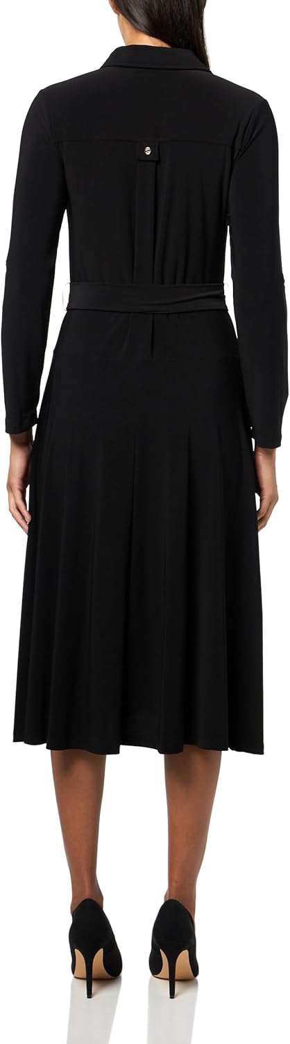 Tommy Hilfiger Womens Roll Tab Sleeves Collared Solid Jersey Shirtdress - Image 2