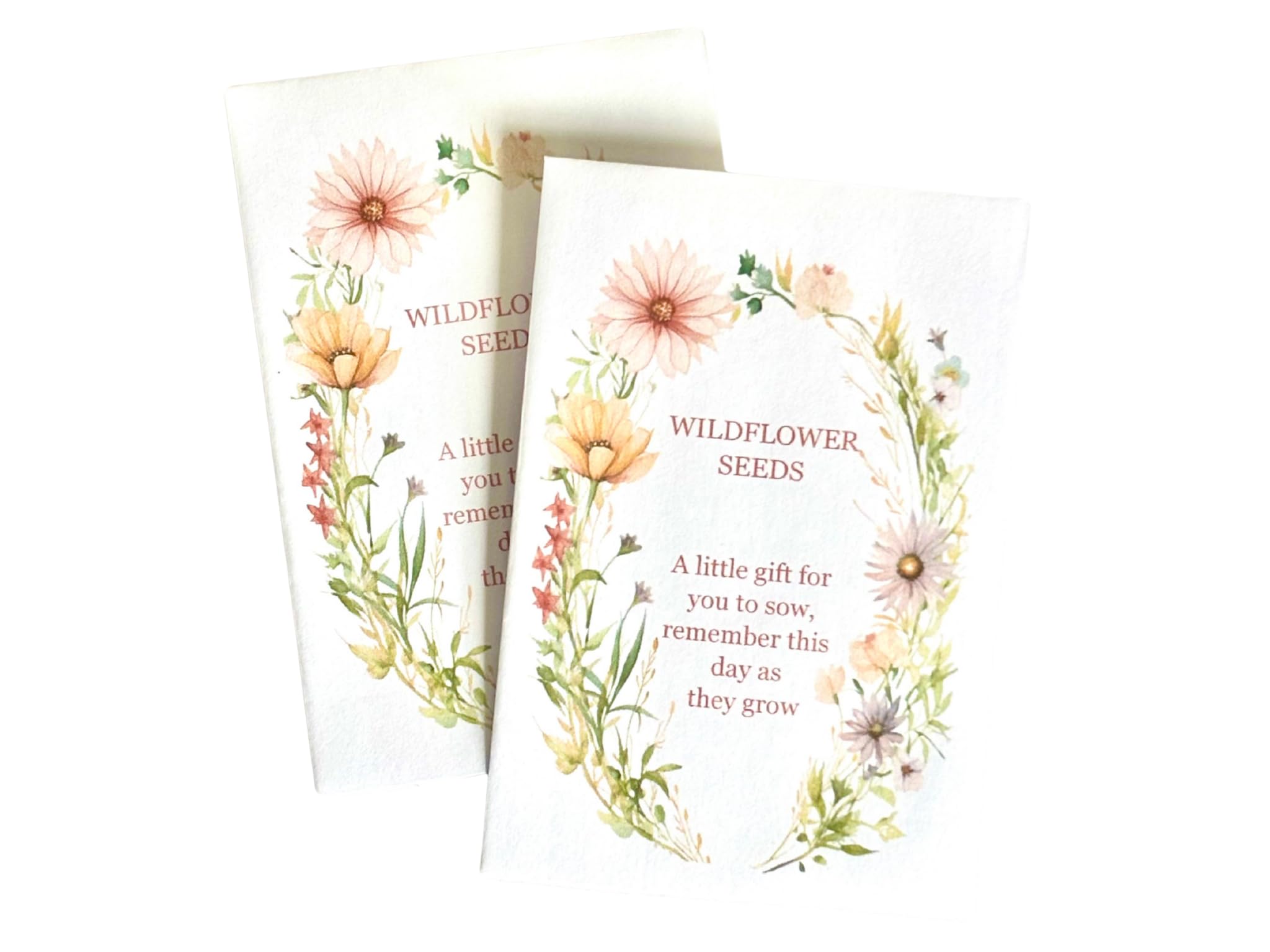 Wildflower Seeds Party Favour Packets, Baby Shower, Floral Design, Pack of 10