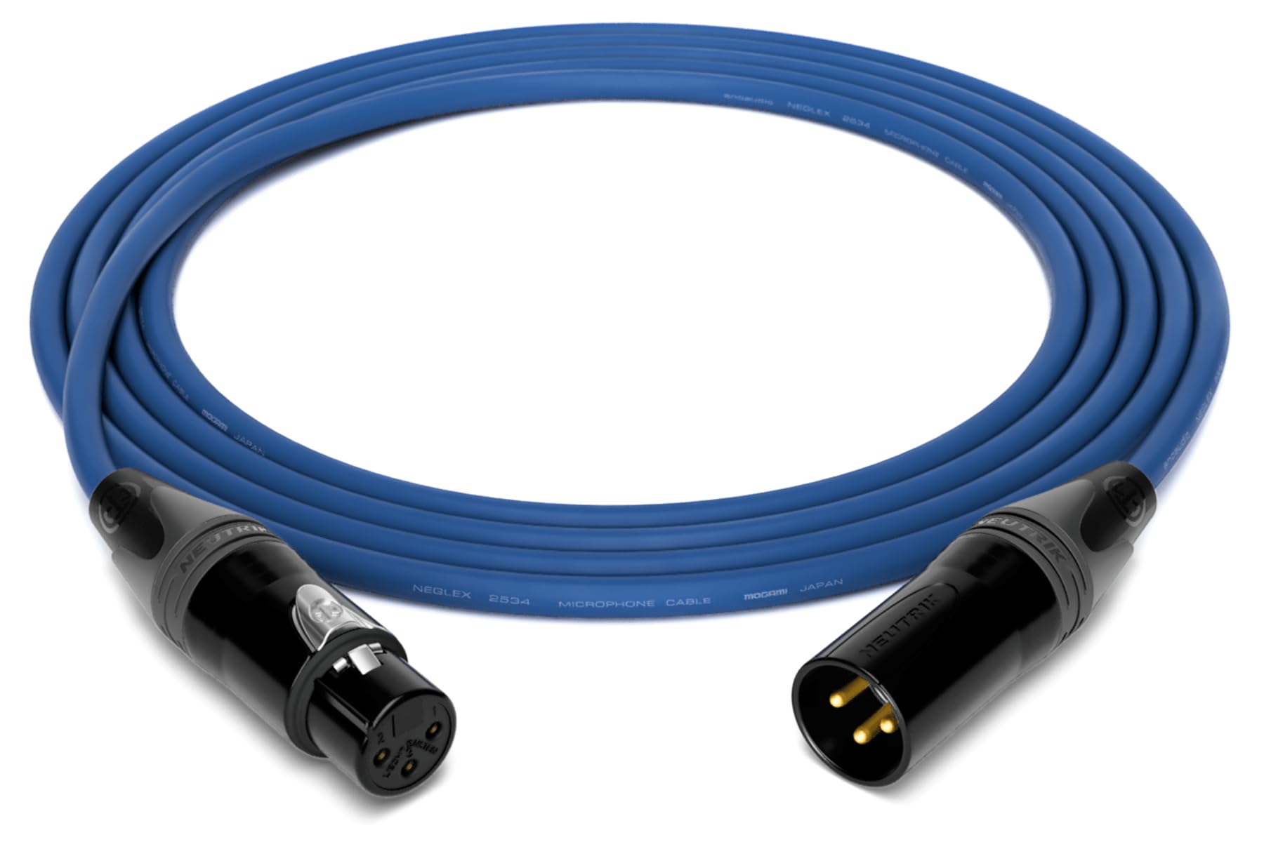 enoaudio Mogami 2534 Quad Professionel Studio Câble microphone symétrique | Neutrik Gold XLR femelle – XLR mâle | HiFi, bleu, 7 m