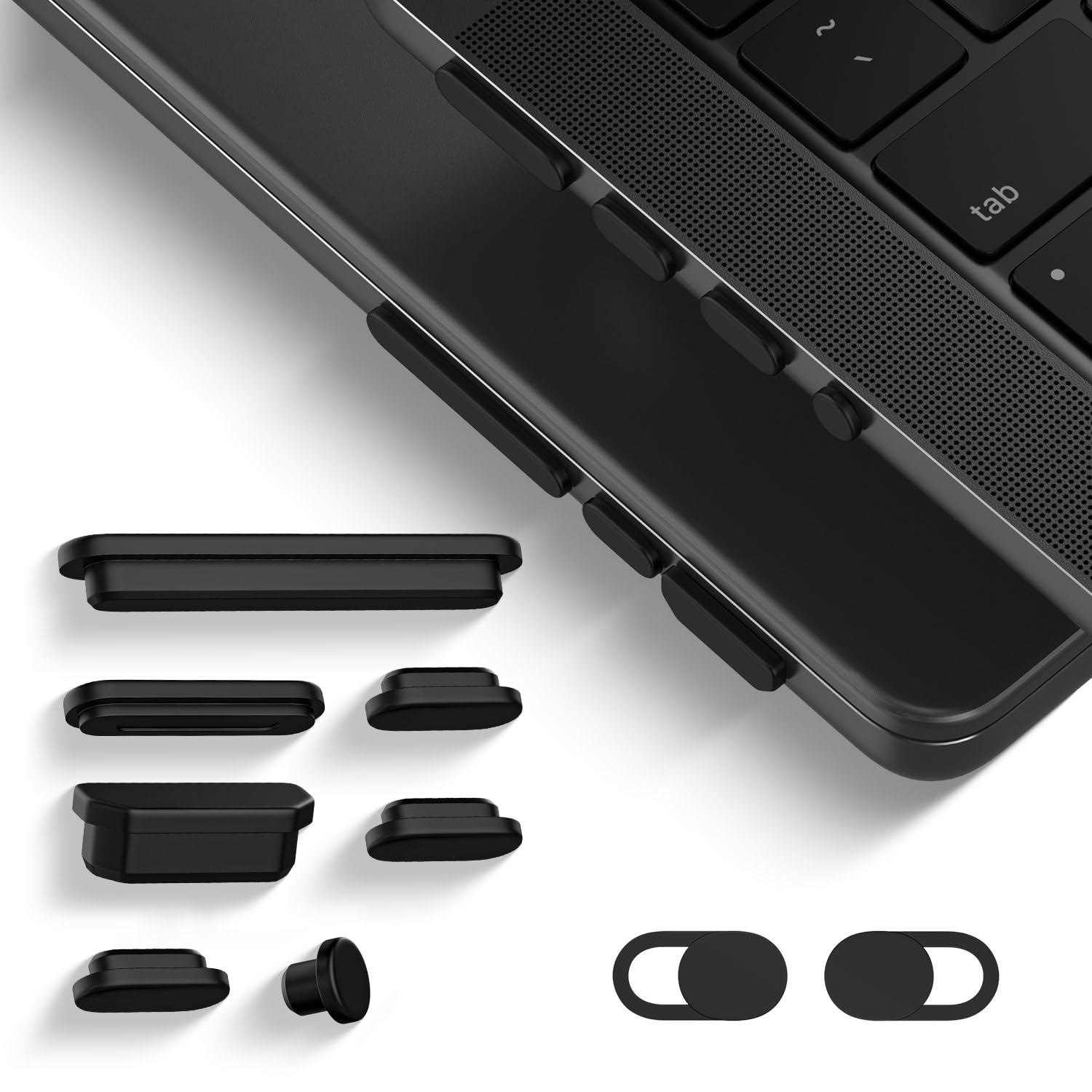 14 PCS Anti Dust Plug Set with 2pcs Webcam Cover for 2026-2021 MacBook Pro 14 inch / 16 inch M5 M4 M3 M2 M1 Pro/Max, MacBook Pro Accessory Anti Dirt Cover for HDMI/Thunderbolt/SDX/Magsafe/Headphone MacBook Pro 14" / 16"