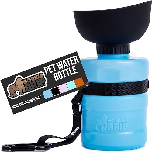 Gorilla Grip Botella de agua portátil a prueba de fugas 20 onzas diseño multifunción con tapa de tazón silicona de grado alimenticio dispensador de