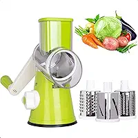 Ralador Cortador Fatiador de Legumes e Vegetais Lâminas em Aço Inox Giratório Manual Mandoline de Mesa para Cozinha