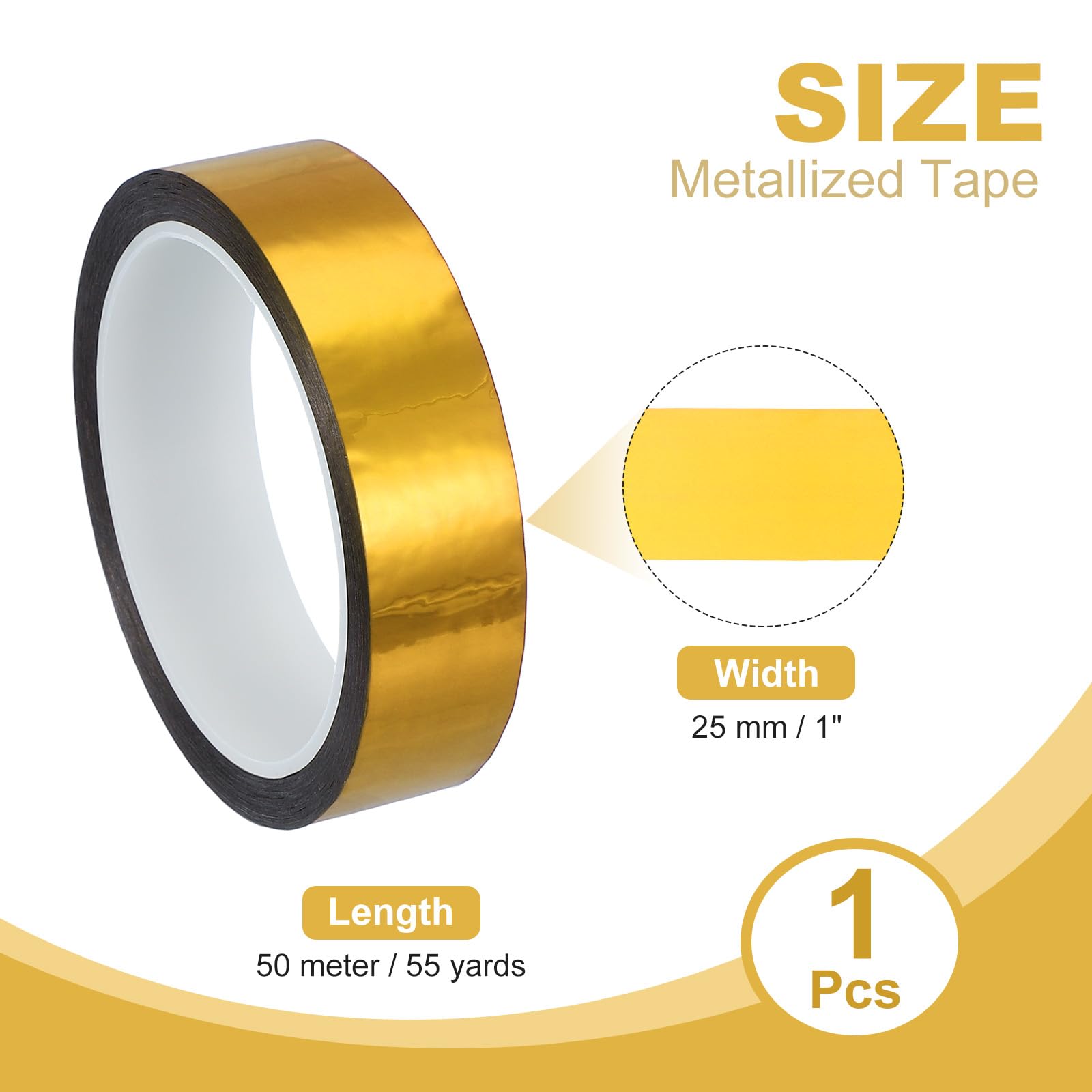 Nastro Adesivo Metallizzato PATIKIL - Argento Lucido 25mm X 50m - Effetto Specchio In Poliestere - 2
