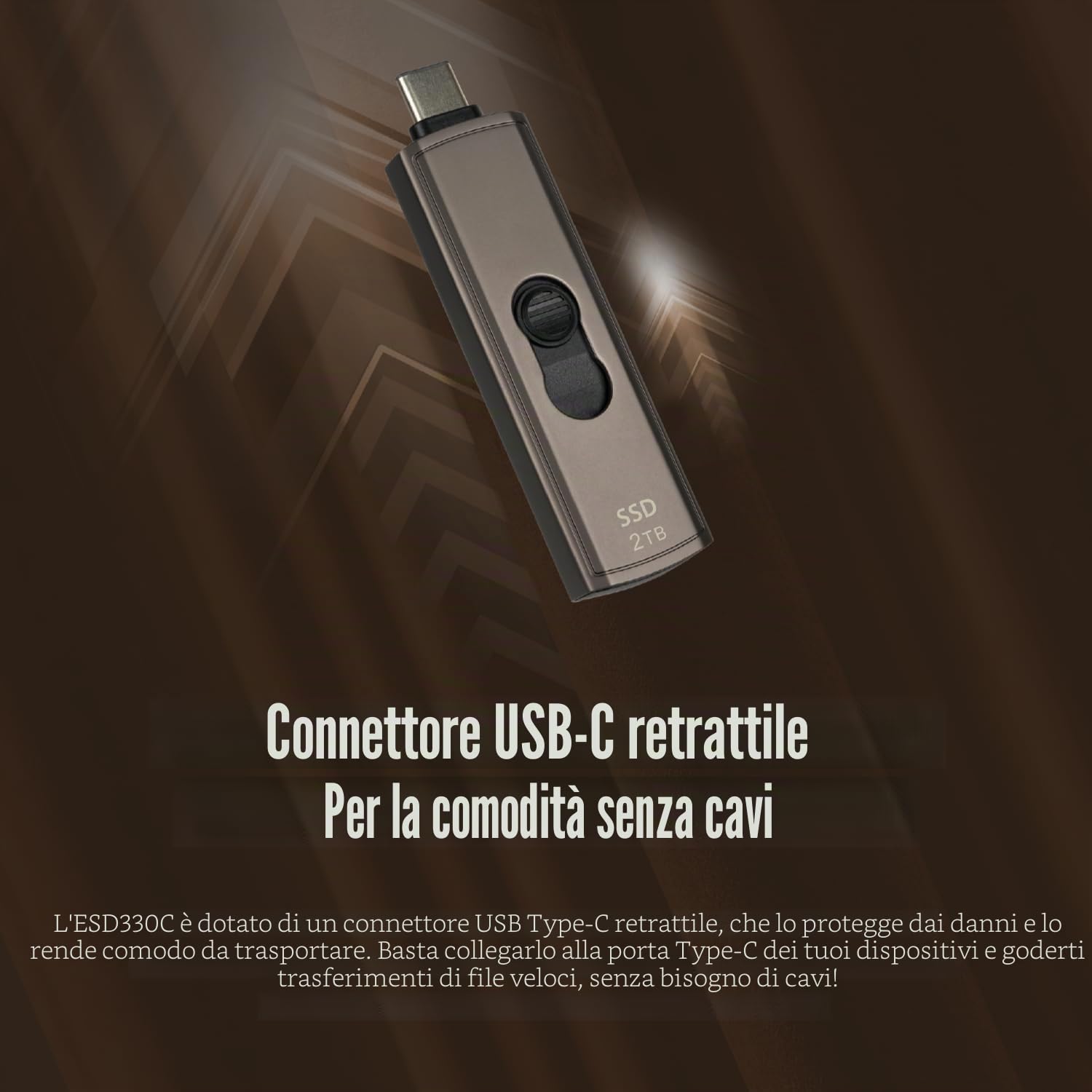Transcend SSD portatile ESD330C da 2 TB USB Type-C 10 Gbps - TS2TESD330C