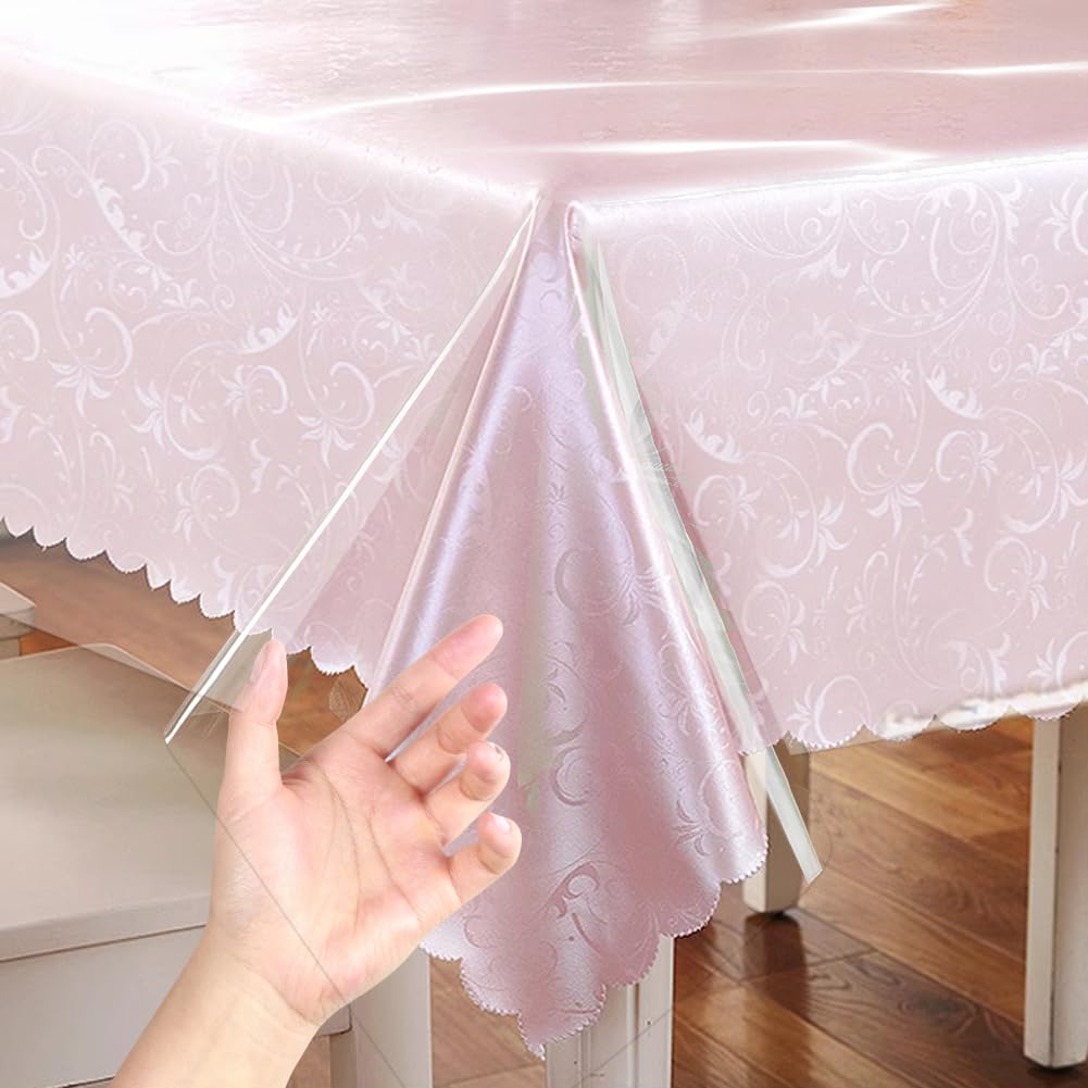 Tafelkleed in transparant pvc met stippenprint doorschijnend So'home