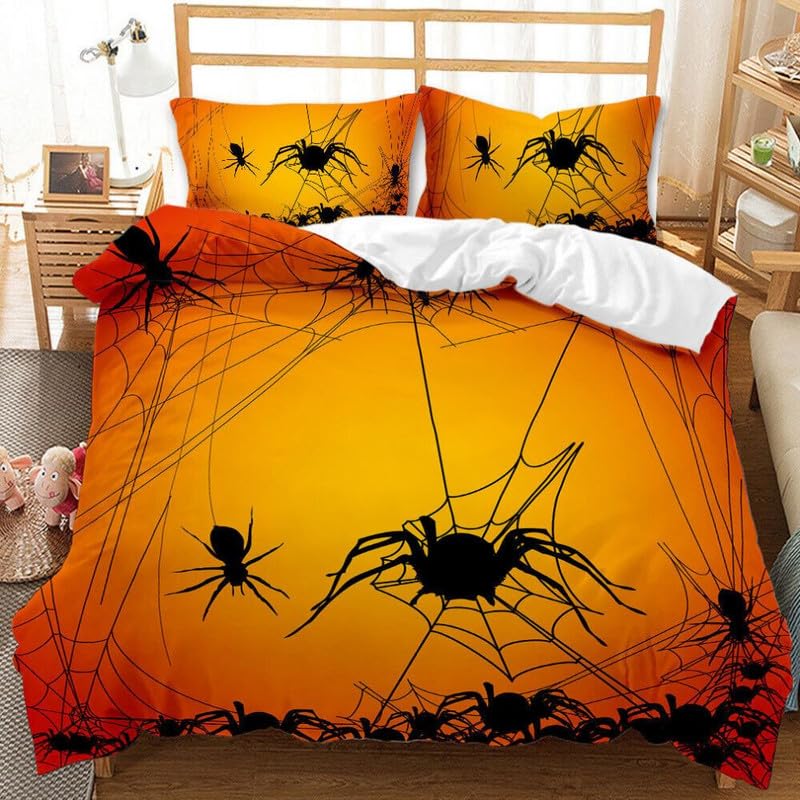 Housse de couette 240 x 260 anti-pli en microfibre orange pour un lit toujours impeccable