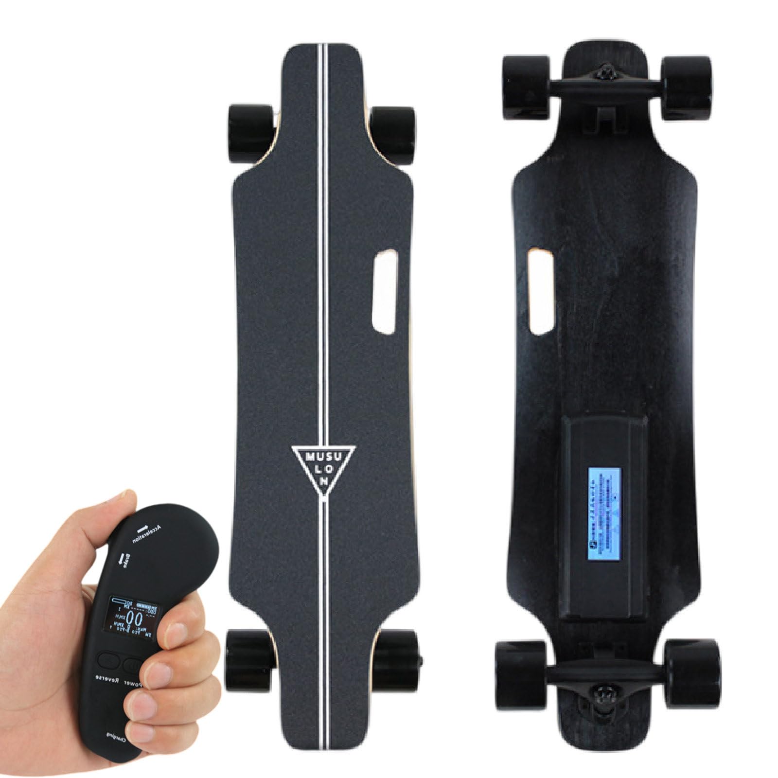 Sushangmao Electric Longboard Skateboard/Electric Skateboard With Upgraded Lcd Remote Controlfor,4 Gear Settings,Maximum Speed 15-30 Km/H,Easy Carry Handle Design,For Beginners-Pro dualdrive30km