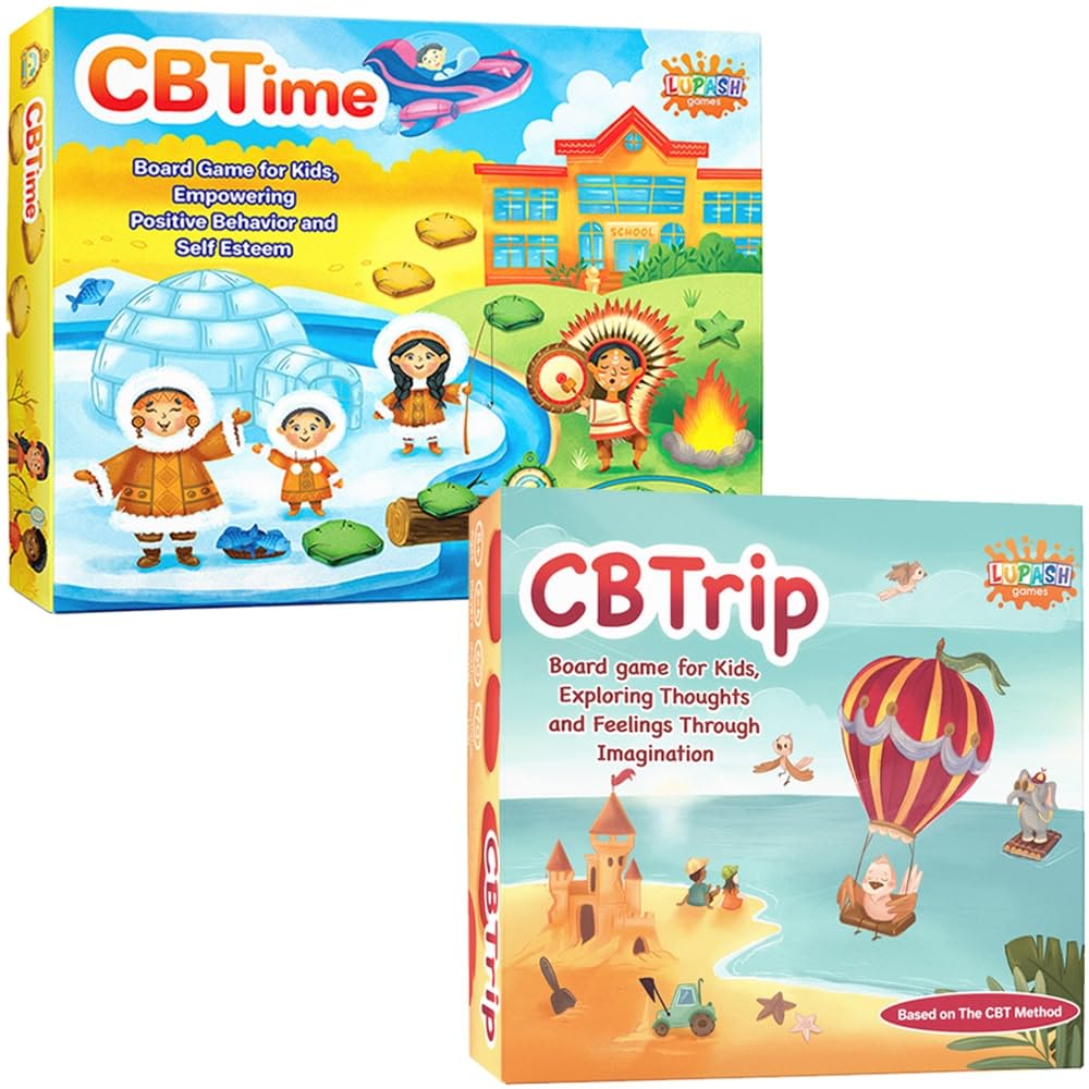 CBTime Therapy Games for Kids, Playing CBT Board Game for Coping Skills & CBTrip Therapy…